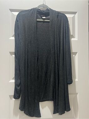 Women’s Black Open-Front Draped Cardigan Sweater